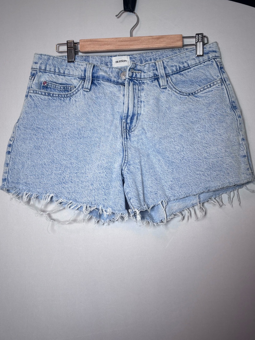 Hudson Gracie Denim Shorts Women 30 Blue Cut Off Raw Hem Stretch